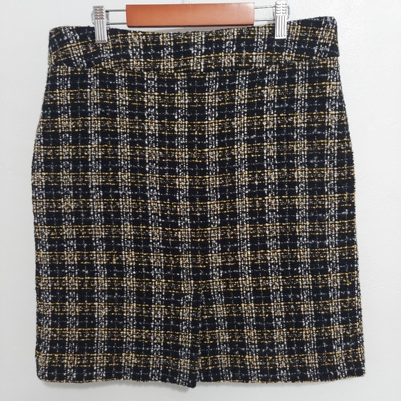 Dresses & Skirts - Sao Paulo Mini Skirt Zise 8 Black Womens Plaid Wool High Waist Lined Knit Used